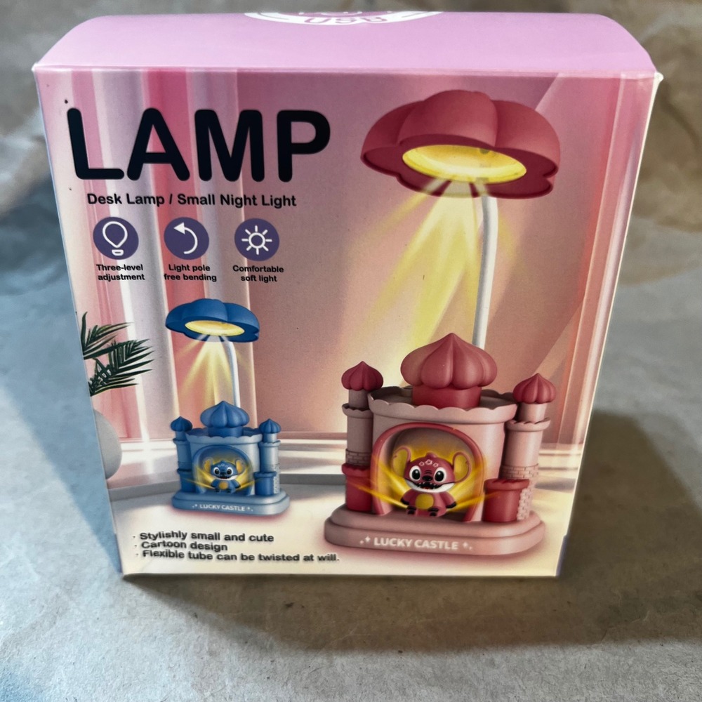 Lucky Castle LED Desk Lamp Purple Kawaii Castle Flower Night Light USB Powered - Picture 14 of 16